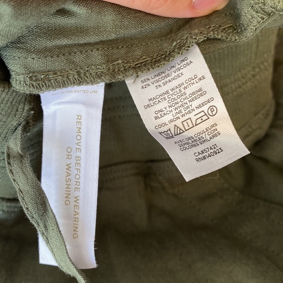 NWT Lou & Grey for Loft Linen Blend Green Casual Pants - Picture 7 of 10